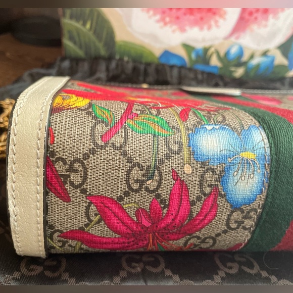 EUC GUCCI GG SUPREME MONOGRAM FLORA OPHIDIA Chain Shoulder Bag - Picture 11 of 16